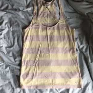 Yellow and pink striped tank top